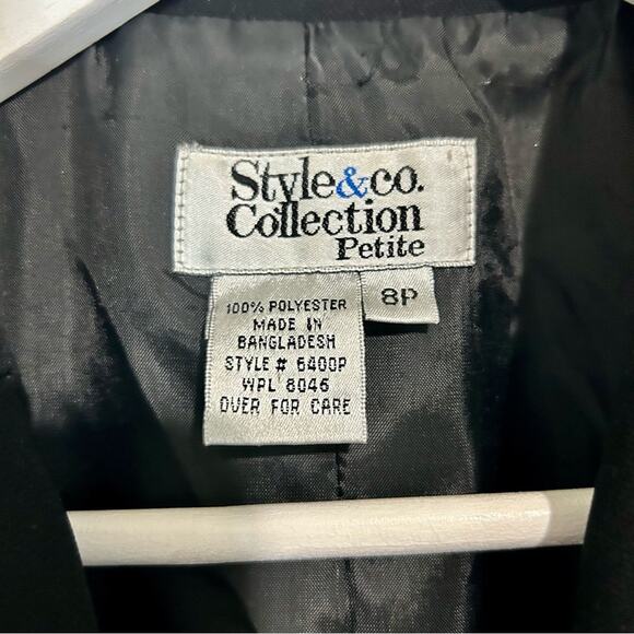 Style & Co Women’s Blazer Button Jacket Black Size 8 Petite FLAW - Picture 6 of 7